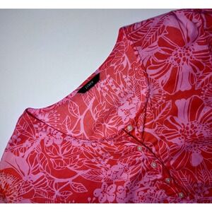 J.Crew Womens Floral Henley Tunic Top Long Sleeve Tropical Coastal Grandma Small